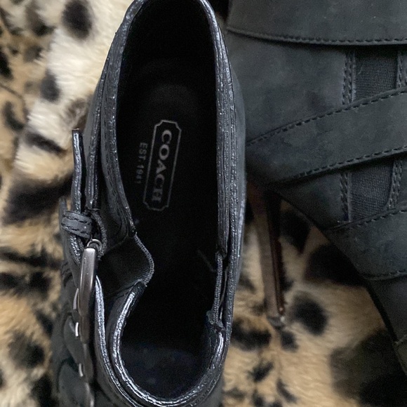 Grey Coach Booties with accent buckles . - Picture 6 of 13